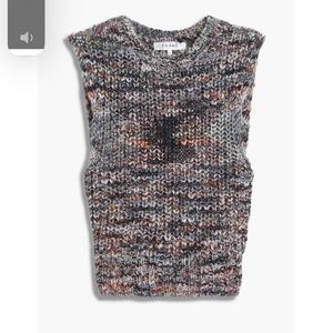 Frame Cropped Marled Knitted Sweater